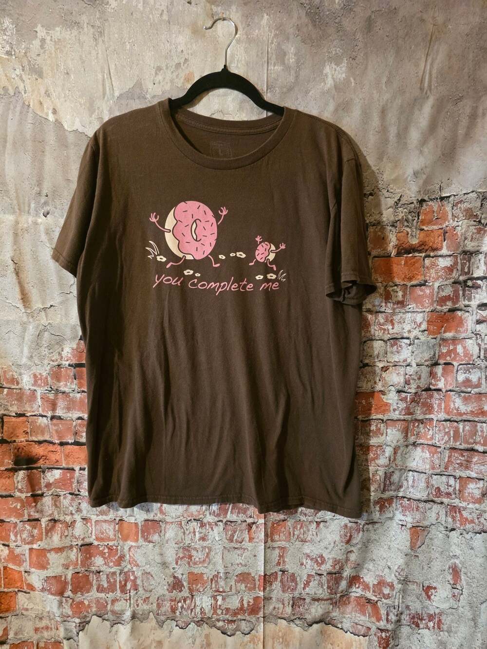 You Complete Me Donut Brown Graphic T-Shirt Large